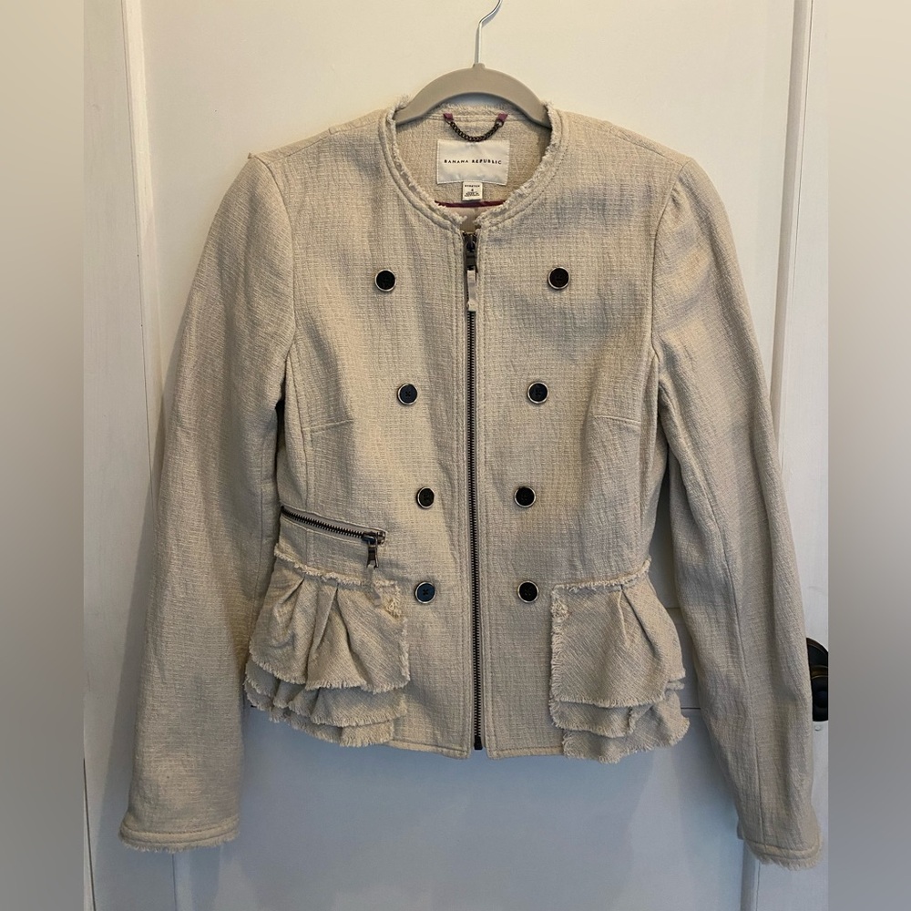 Banana Republic Beige Double-Breasted Women's Blazer